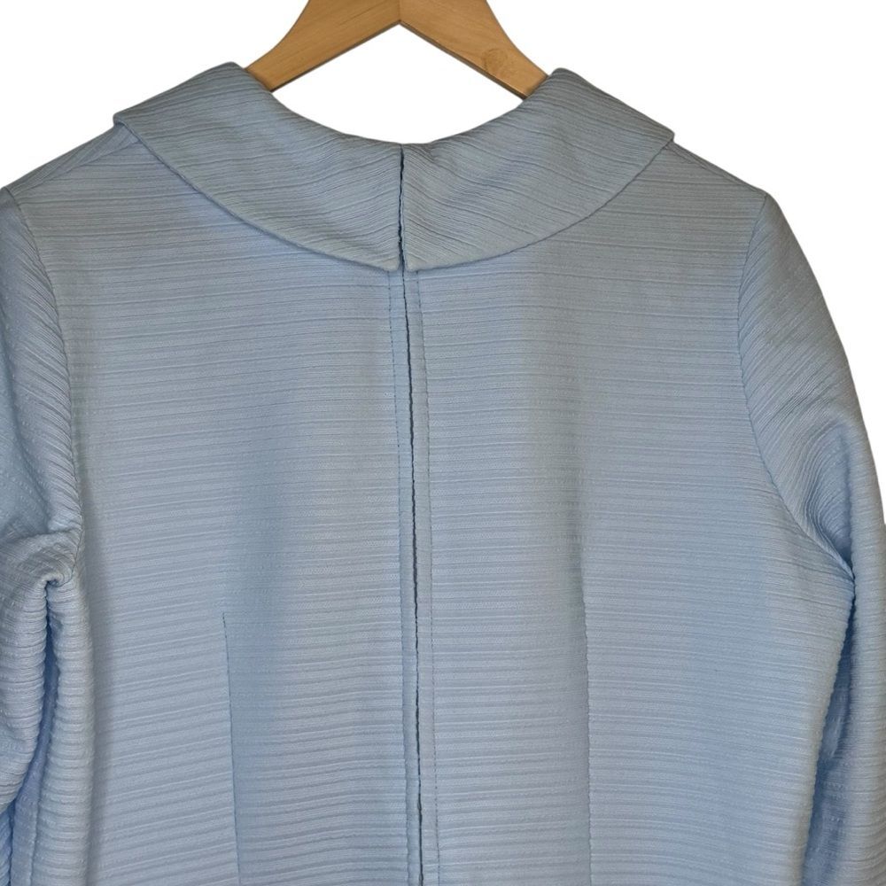 Vintage Knit Baby Blue Dress Peter Pan Collar Union Label 60s Sz 20.5 - Picture 4 of 6
